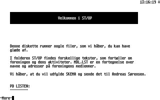 ST-OP Velkommen Disk atari screenshot